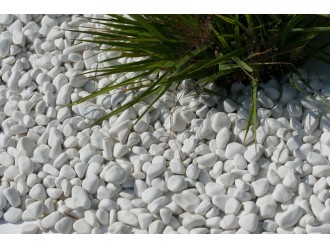 Canto Rodado Blanco Brillante 12-24 saco 20 Kg
