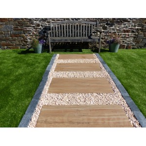 Trittplatte Farbe Helles Holz - Packung mit 14 Fliesen