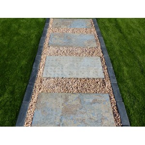 Conjunto de 18 ladrilhos de pedra japonesa vintage colorida para jardim.