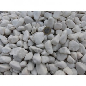 Kieselstein in glänzendem Weiß 12-24 - Pack 5 M² - 10 Säcke - 200 kg